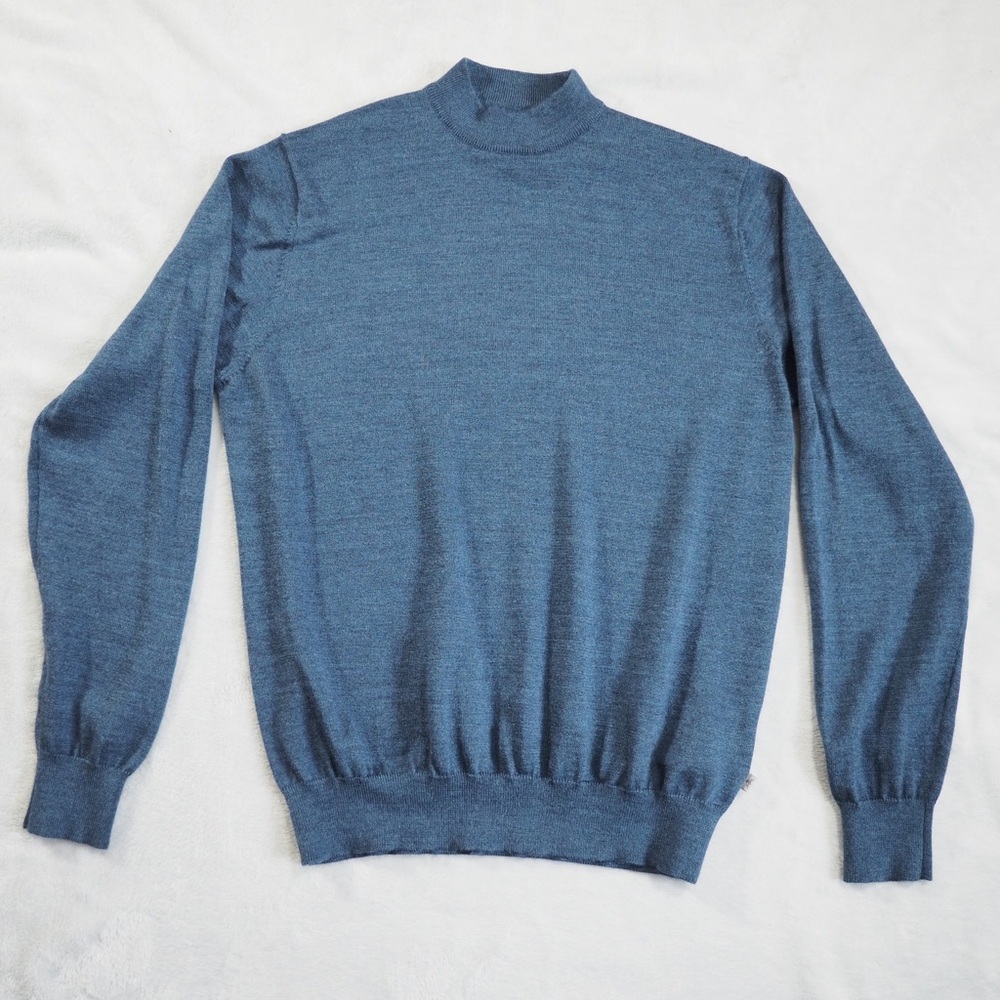 Morley Sz M Blue Men's Sweater Merino/Acrylic Blend